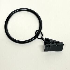 Black Metal Decorative Drapery Window Curtain Clip Rings 40 Count